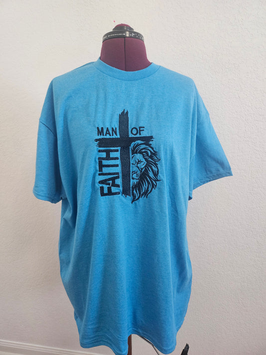 Embroidered "Man of Faith" Tee-shirt