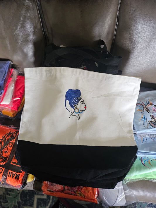 Embroidered "Trina" Tote Bag